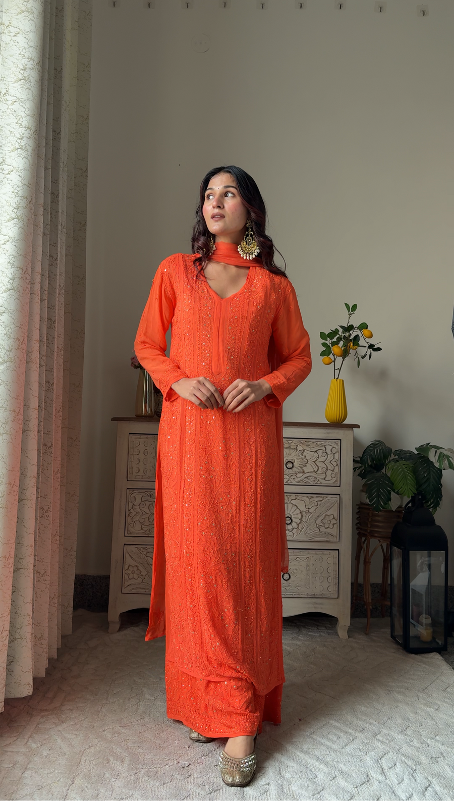 Nagma Premium Chikankari Mukaish Viscose Set
