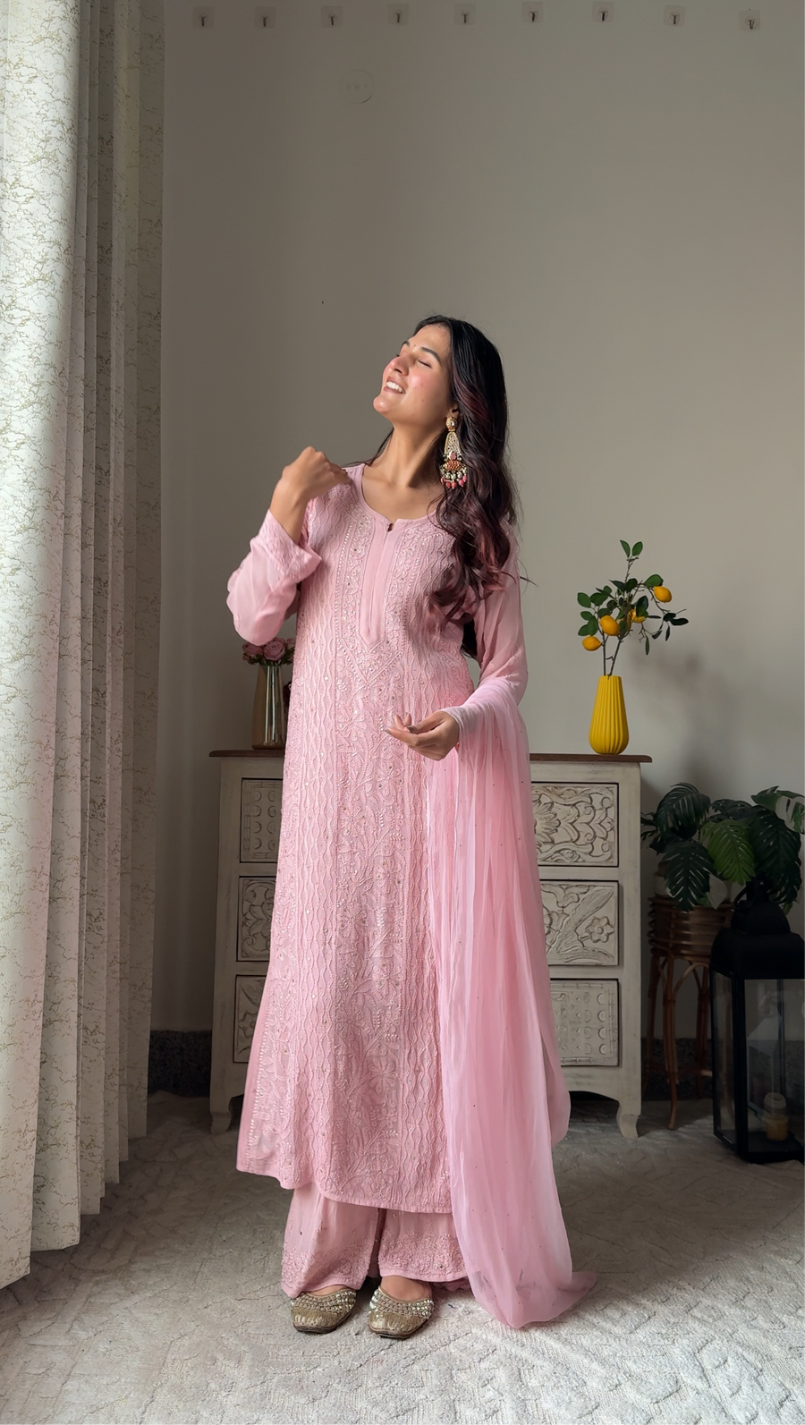 Nagma Premium Chikankari Mukaish Viscose Set