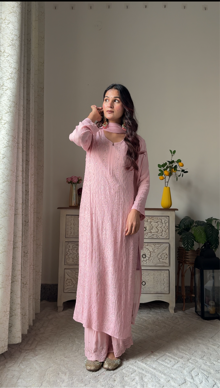 Nagma Premium Chikankari Mukaish Viscose Set