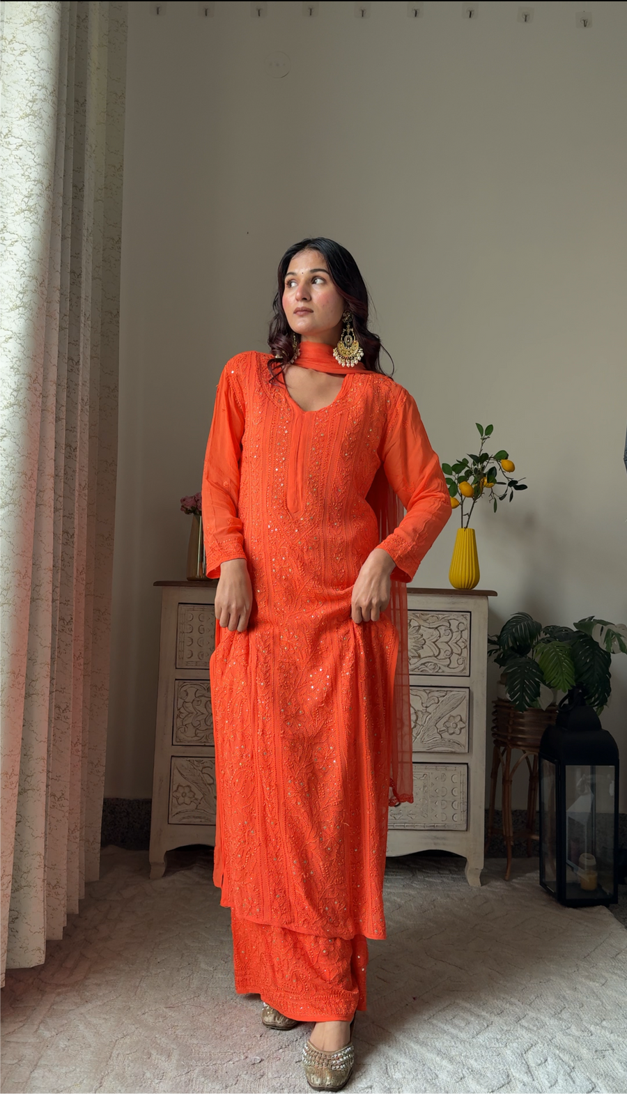 Nagma Premium Chikankari Mukaish Viscose Set