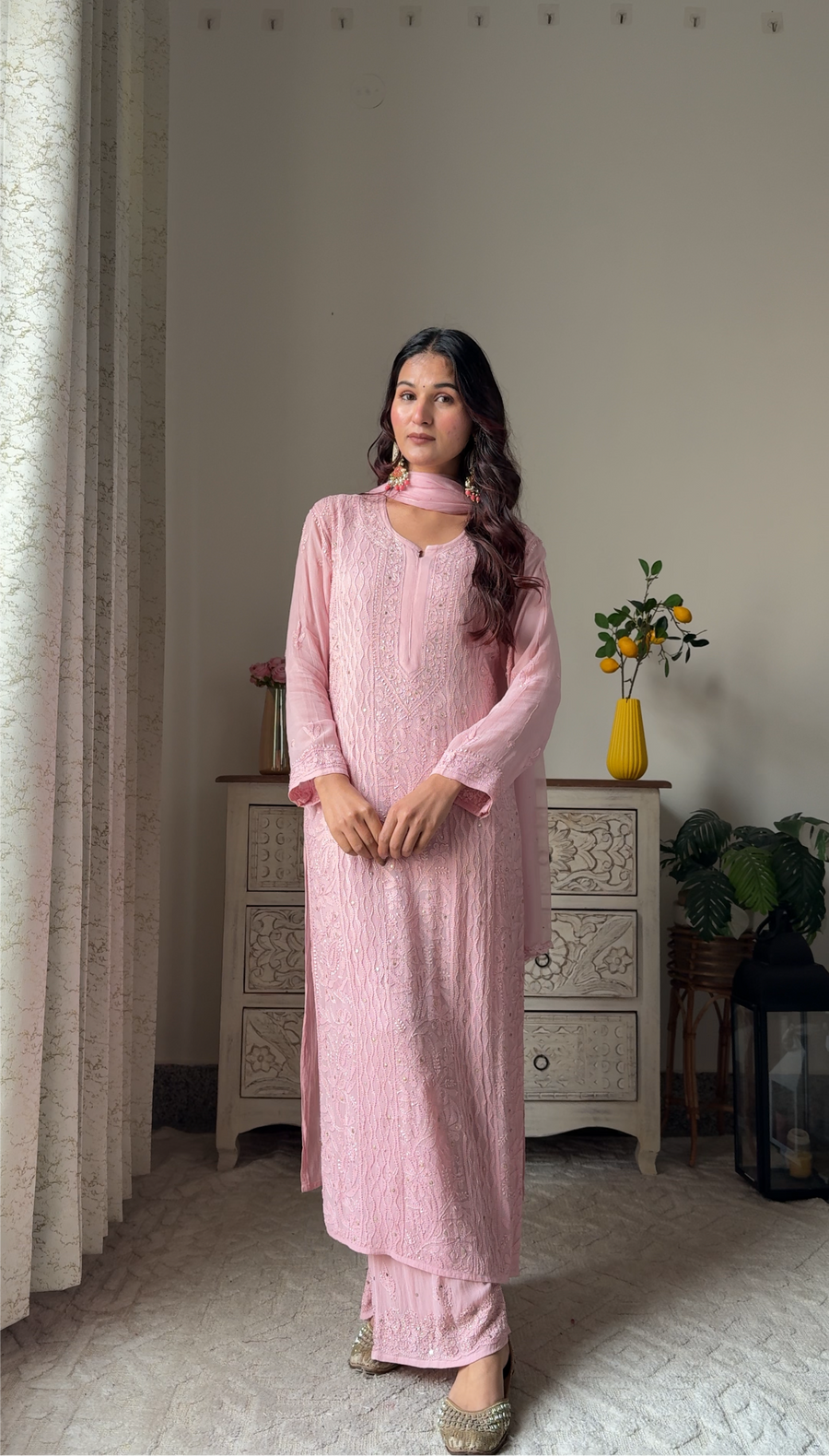 Nagma Premium Chikankari Mukaish Viscose Set