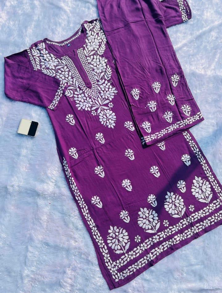 Daniya Premium Chikankari Modal Co-ord Sets