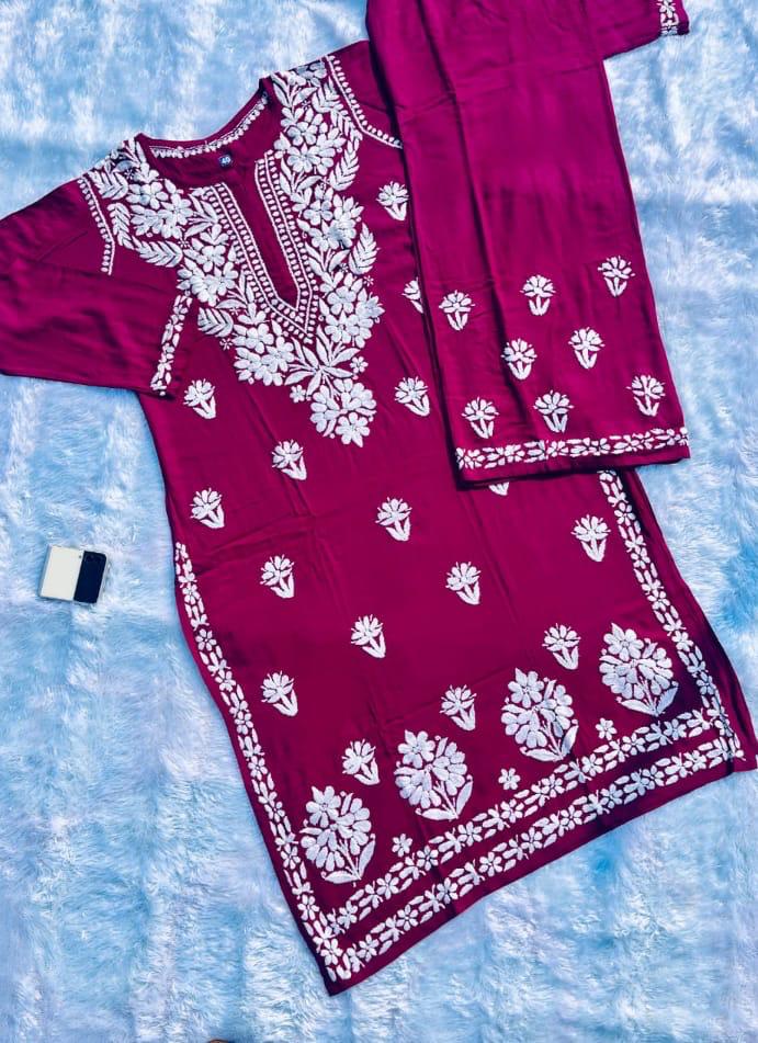 Daniya Premium Chikankari Modal Co-ord Sets