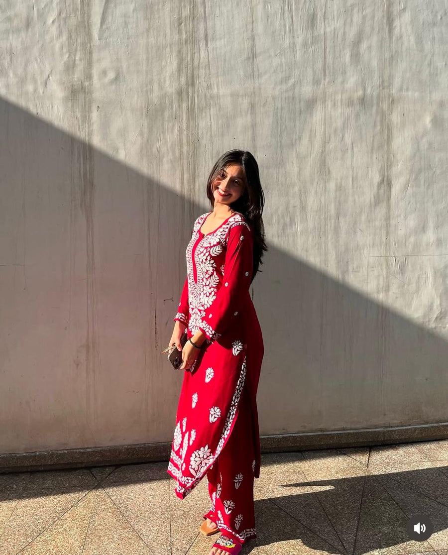 Daniya Premium Chikankari Modal Co-ord Sets