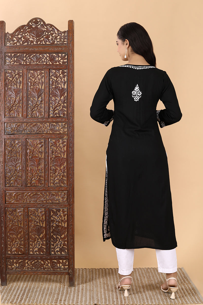 Heer Rayon Chikankari Long Kurta