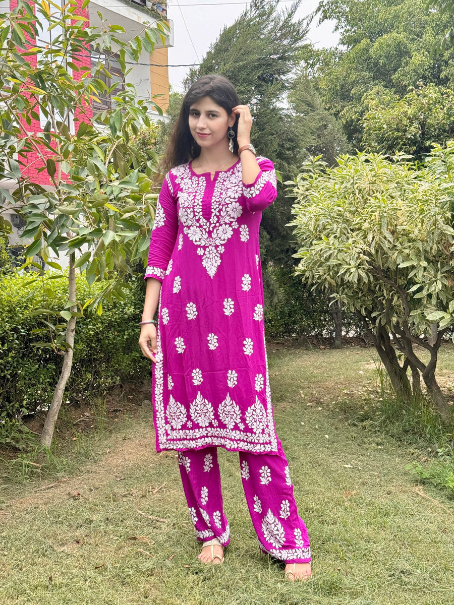 Daniya Premium Chikankari Modal Co-ord Sets