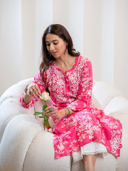 Zainab Chikankari Mulmul Straight Kurti