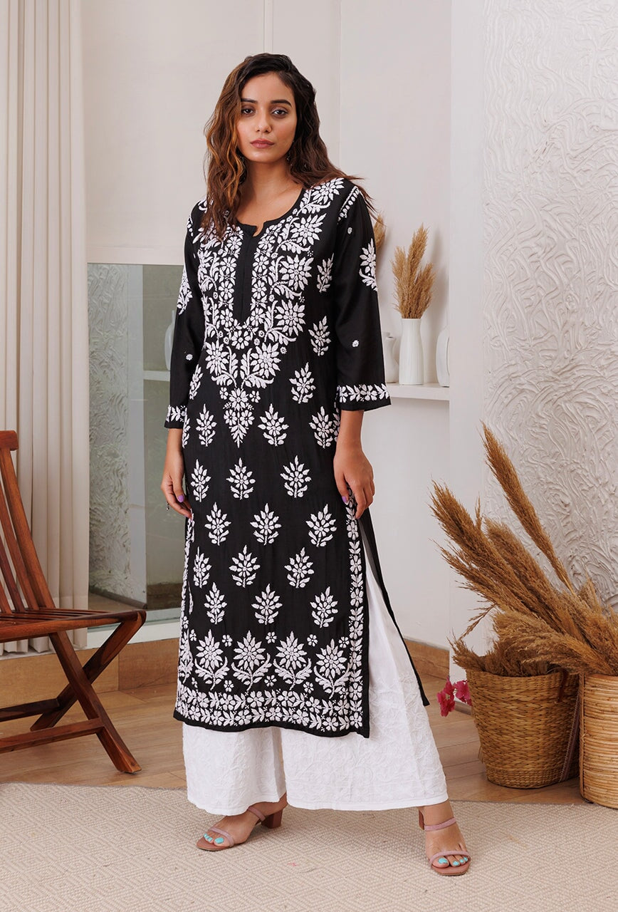 Chikan embroidery kurtis deals