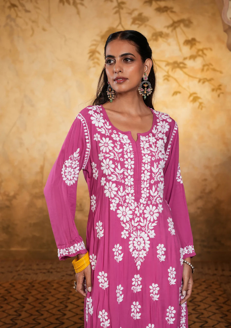 Bela Modal Chikankari Long Kurta