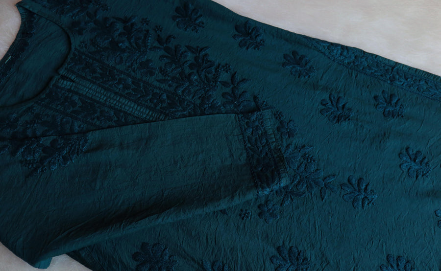 Kyra Chanderi Cotton Chikankari Kurti