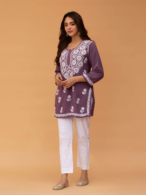 Aabha Premium Modal Chikankari Top