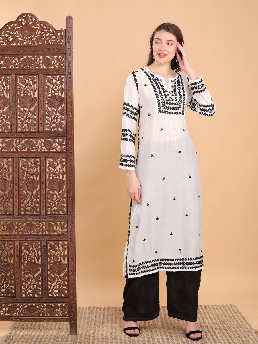 Adila Muslin Designer Chikankari Kurti