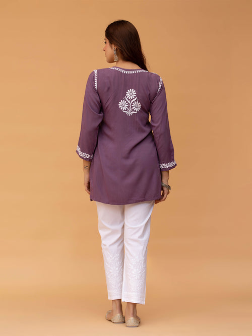 Aabha Premium Modal Chikankari Top
