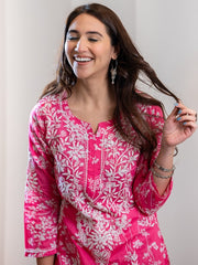 Zainab Chikankari Mulmul Straight Kurti