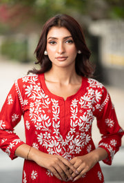 Daniya Modal Chikankari Kurti Set