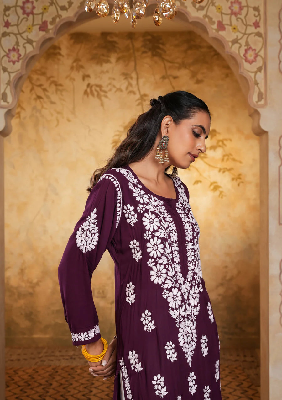 Bela Modal Chikankari Long Kurta