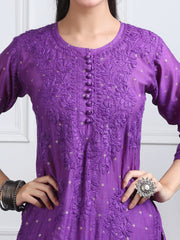 Sona Chanderi Dyed Kurti Set