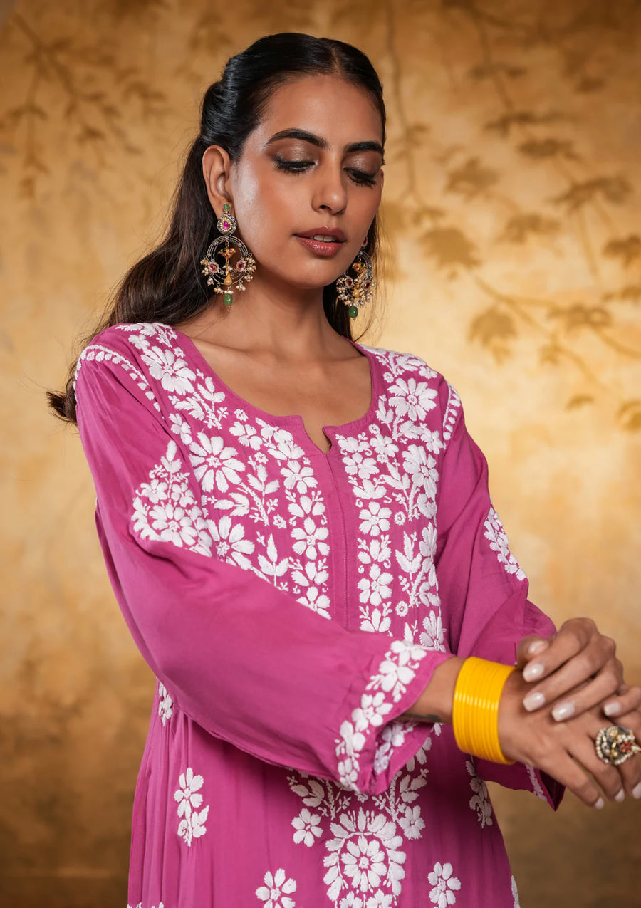 Bela Modal Chikankari Long Kurta