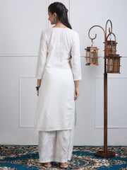 Sona Chanderi Chikan Kurti Set