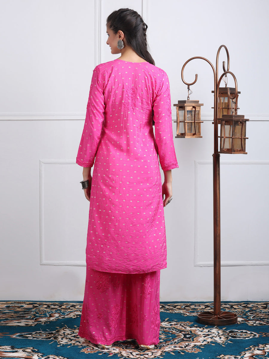 Sona Chanderi Dyed Kurti Set