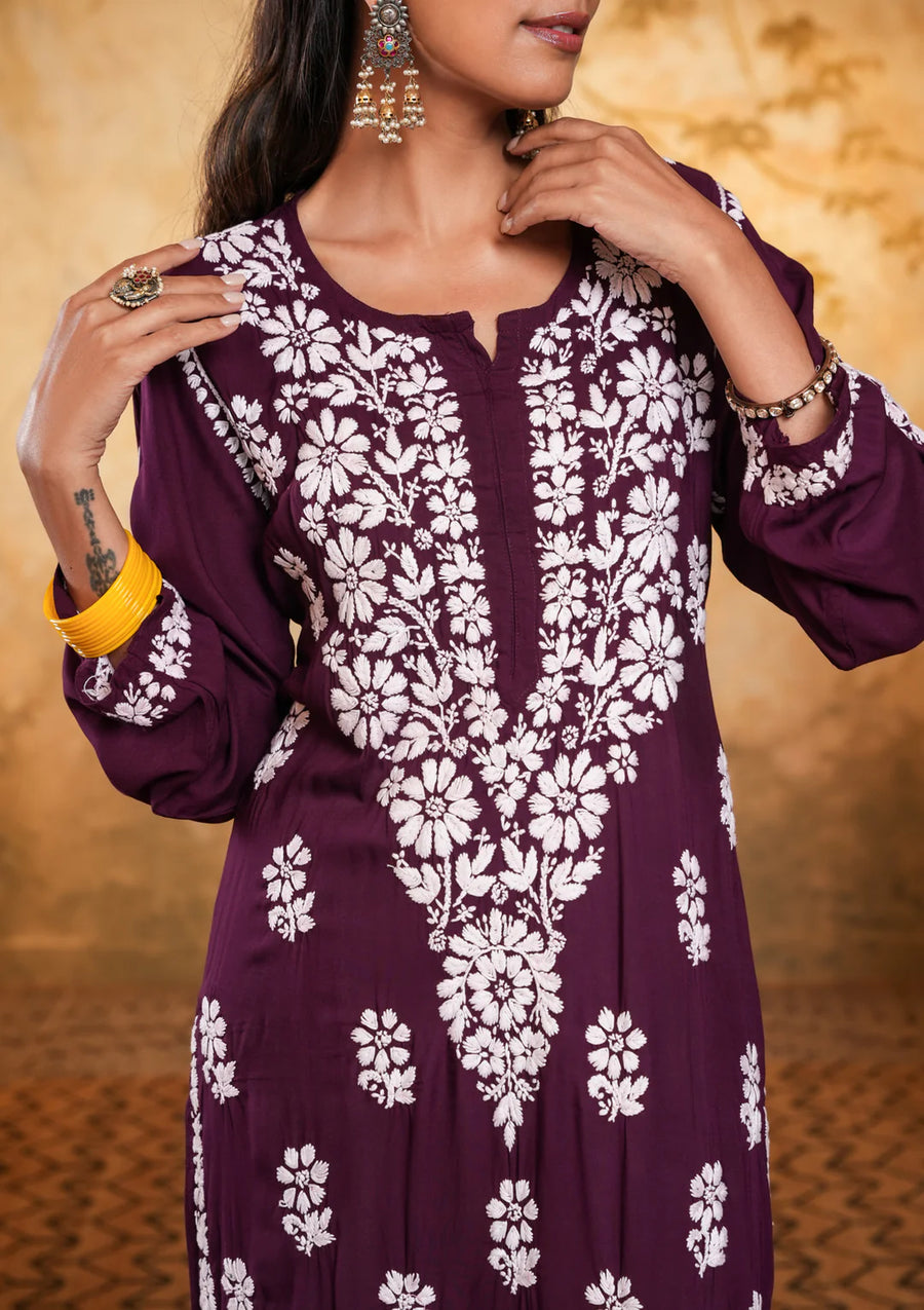 Bela Modal Chikankari Long Kurta