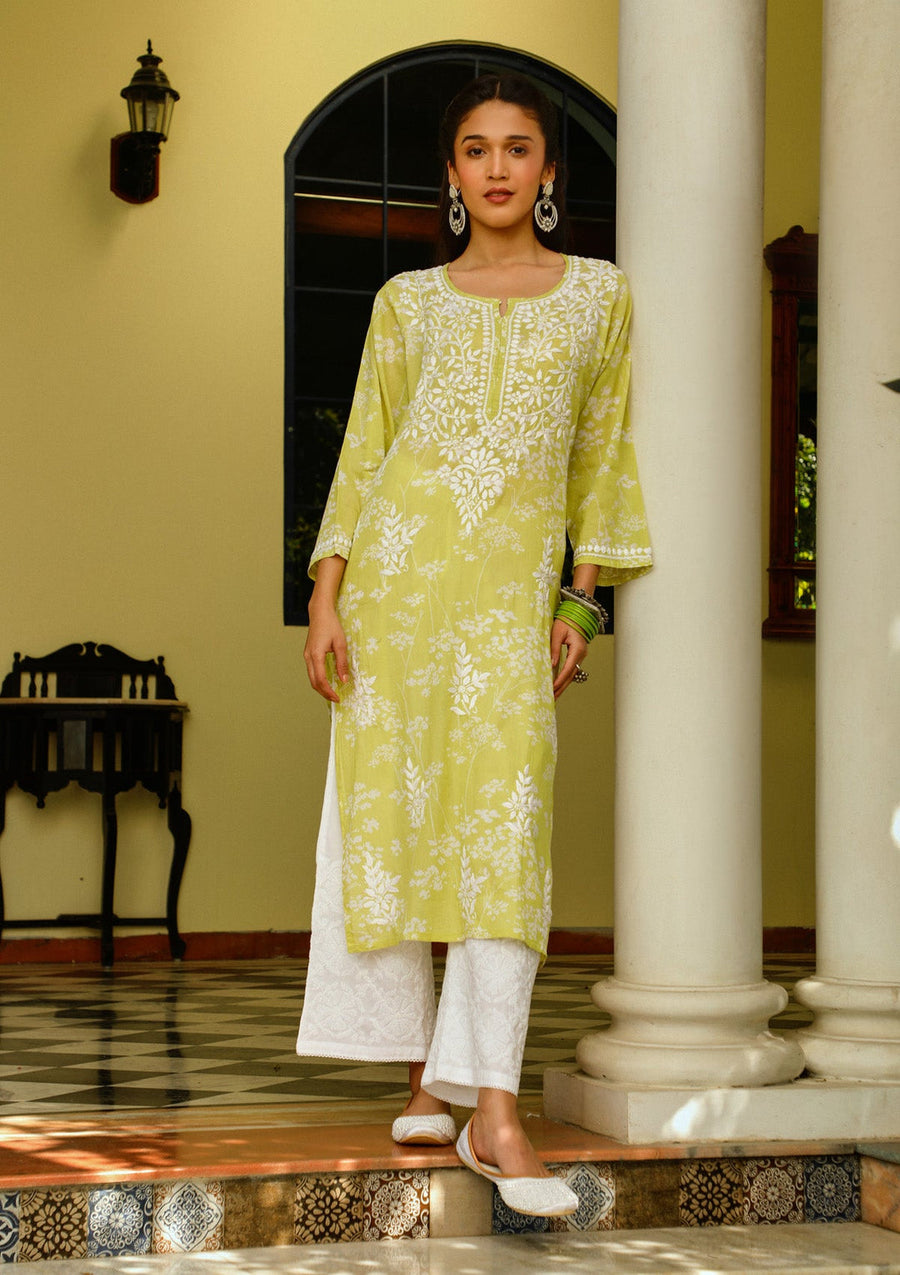 Zainab Chikankari Mulmul Straight Kurti