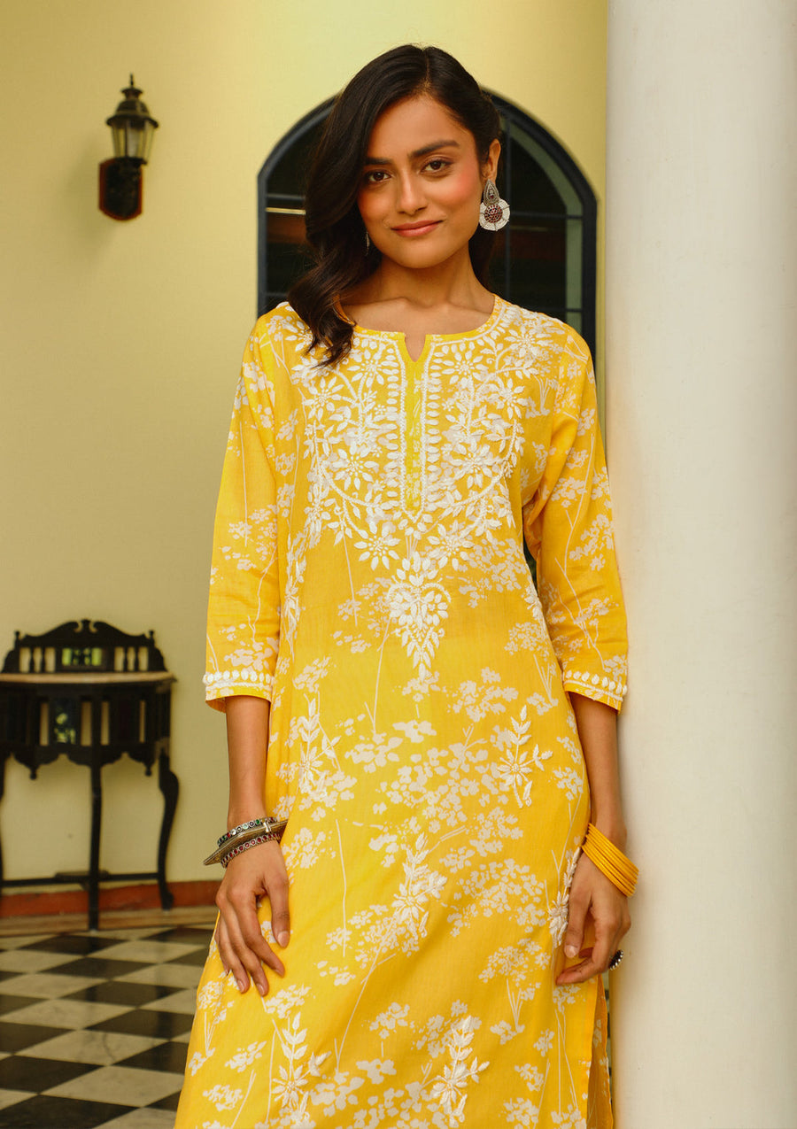 Zainab Chikankari Mulmul Straight Kurti