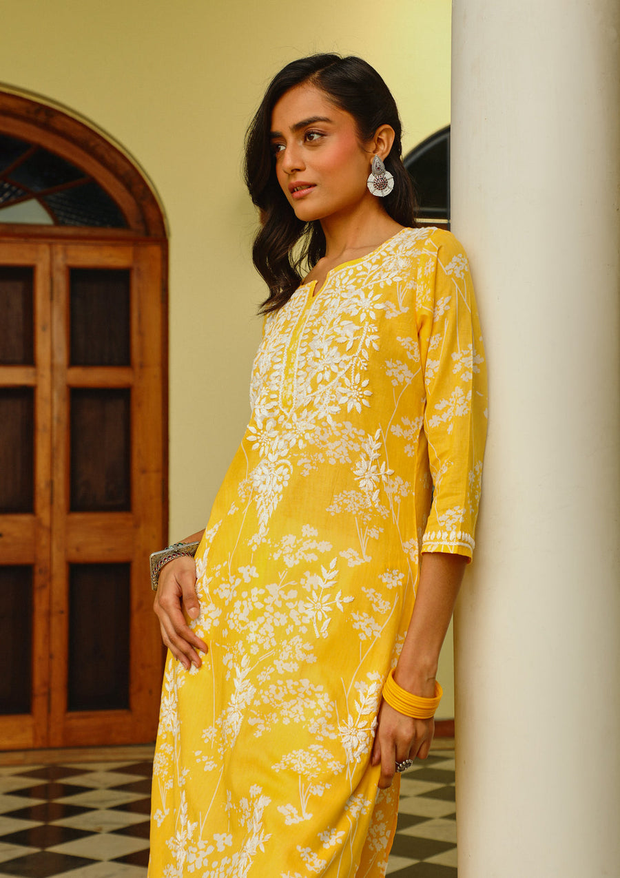 Zainab Chikankari Mulmul Straight Kurti