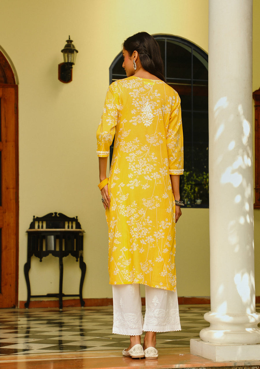 Zainab Chikankari Mulmul Straight Kurti