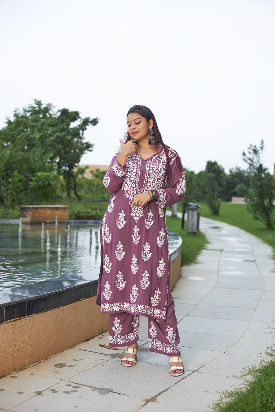 Tarana Premium Chikankari Kurti Pallazo Set