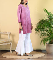 Johra Muslin Ombre Dyed Chikankari Short Kurti