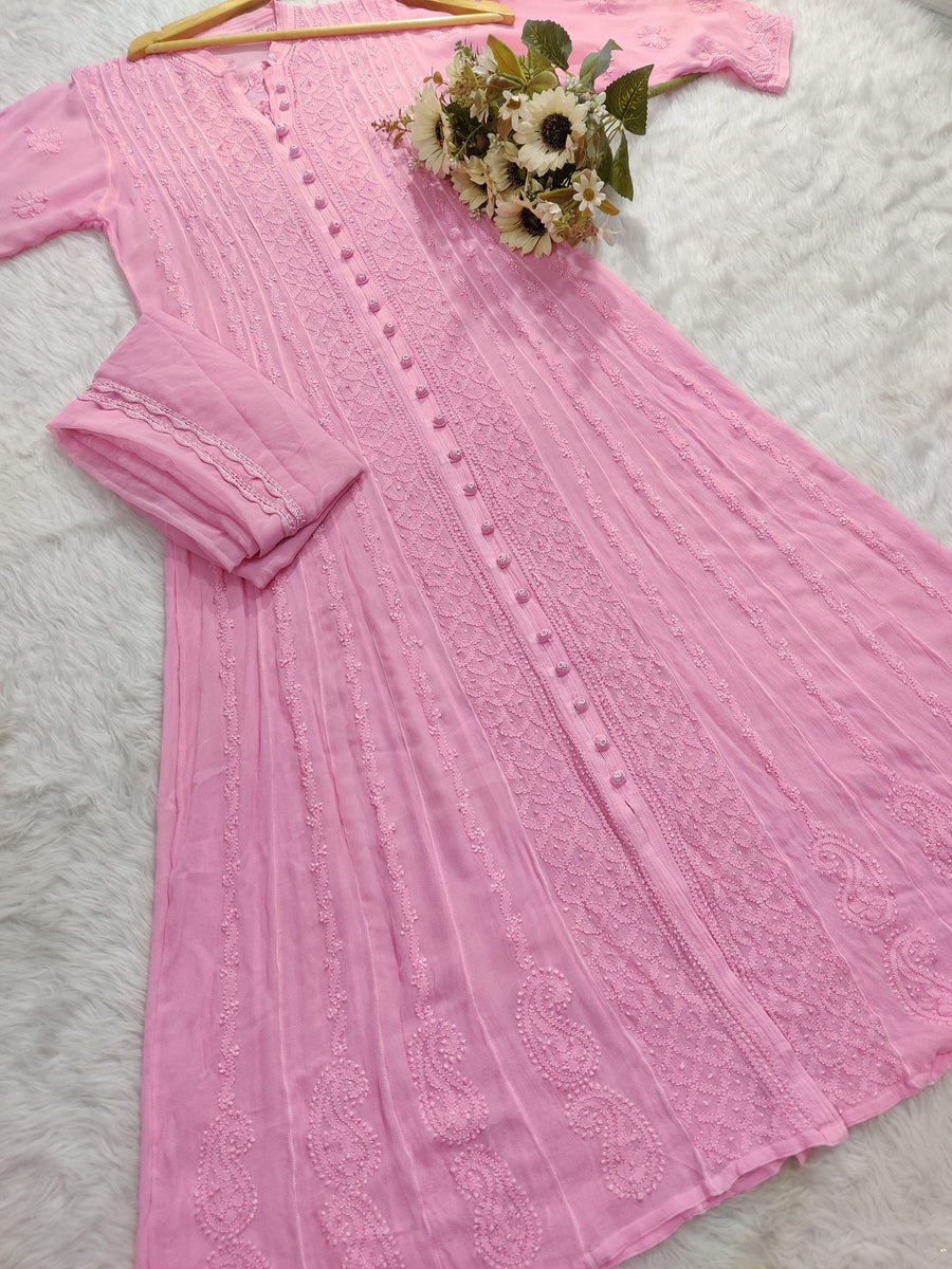 Nora Premium Chikankari Heavy Anarkali & Dupatta