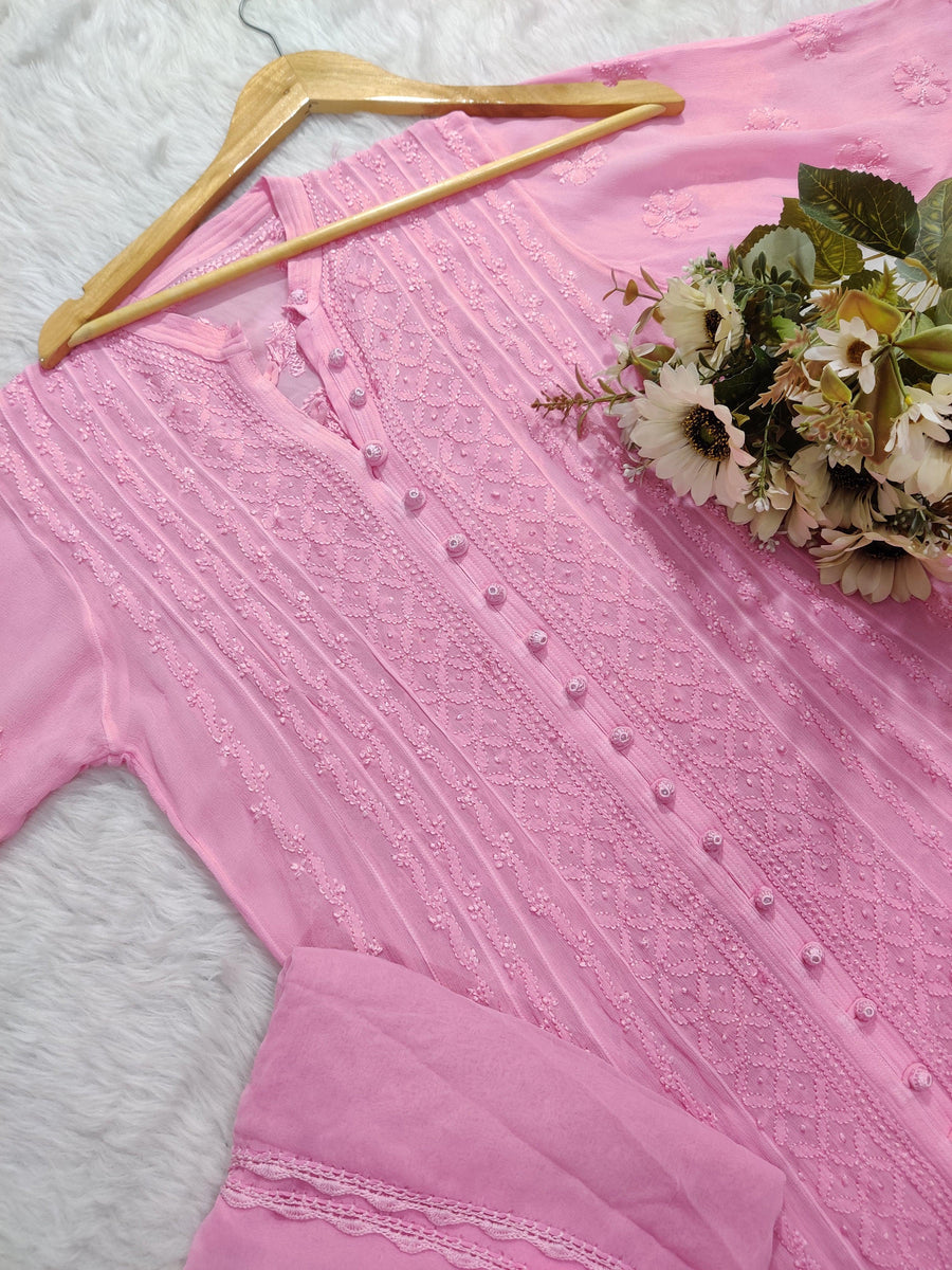 Nora Premium Chikankari Heavy Anarkali & Dupatta