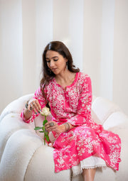 Zainab Chikankari Mulmul Straight Kurti