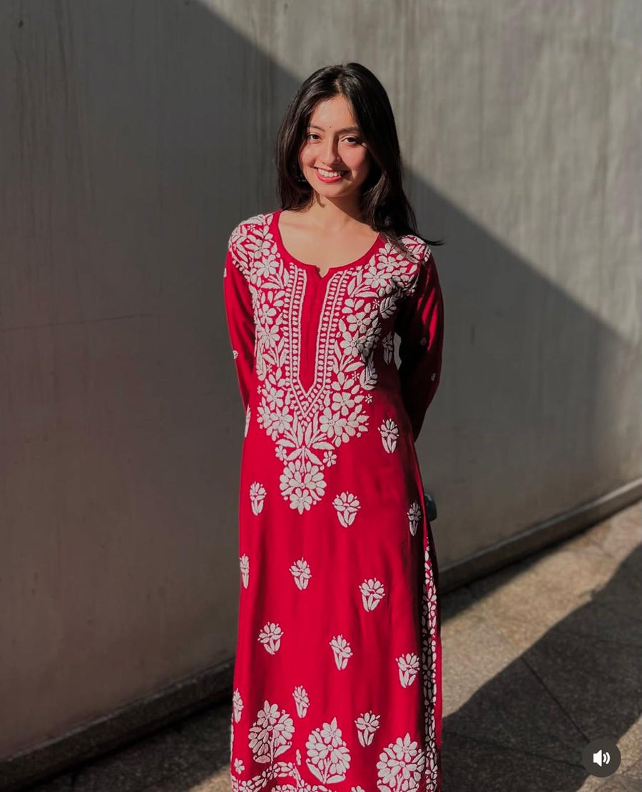 Daniya Modal Chikankari Kurti Set