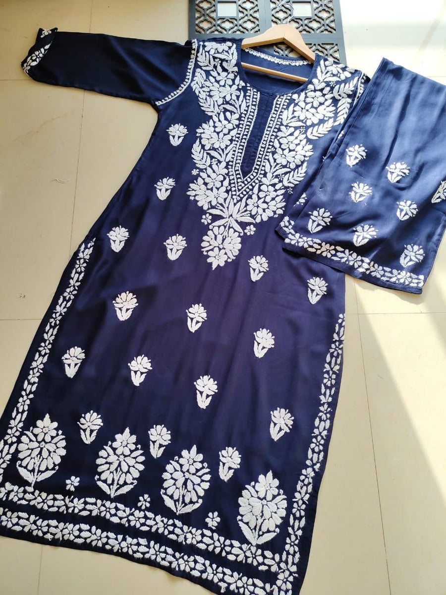 Daniya Modal Chikankari Kurti Set
