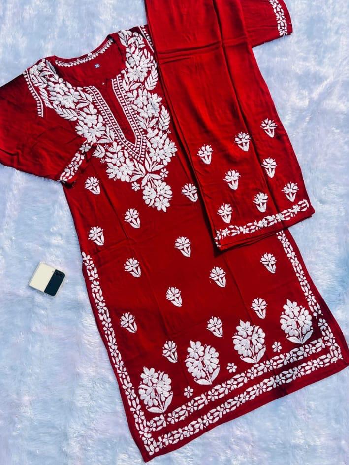 Daniya Modal Chikankari Kurti Set