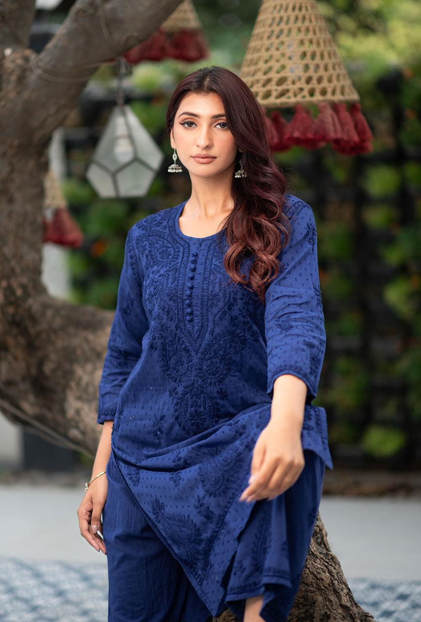 Hayat Chikankari Kurti Set