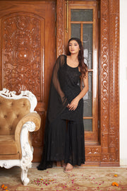 Fiza Designer Mukaish Chikankari Noodle Gharara Set