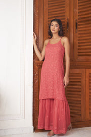 Fiza Designer Mukaish Chikankari Noodle Gharara Set