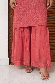 Fiza Designer Mukaish Chikankari Noodle Gharara Set