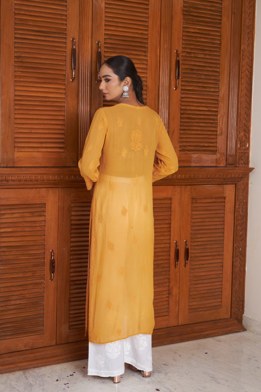 Rakul Preet Viscose Mukaish Chikankari Kurti