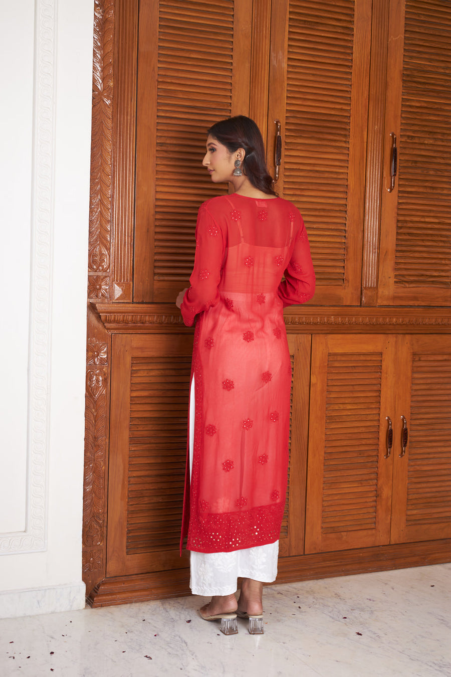 Rakul Preet Viscose Mukaish Chikankari Kurti