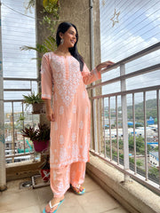 Sonal Chikankari Modal Co-ord Set-The Lucknowi Chikan