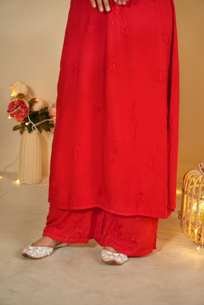 Hania Strappy Noodle Kurti Pallazo Set