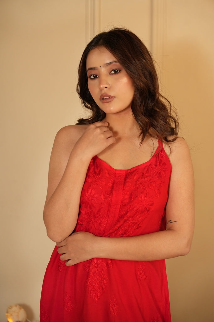 Hania Strappy Noodle Kurti Pallazo Set