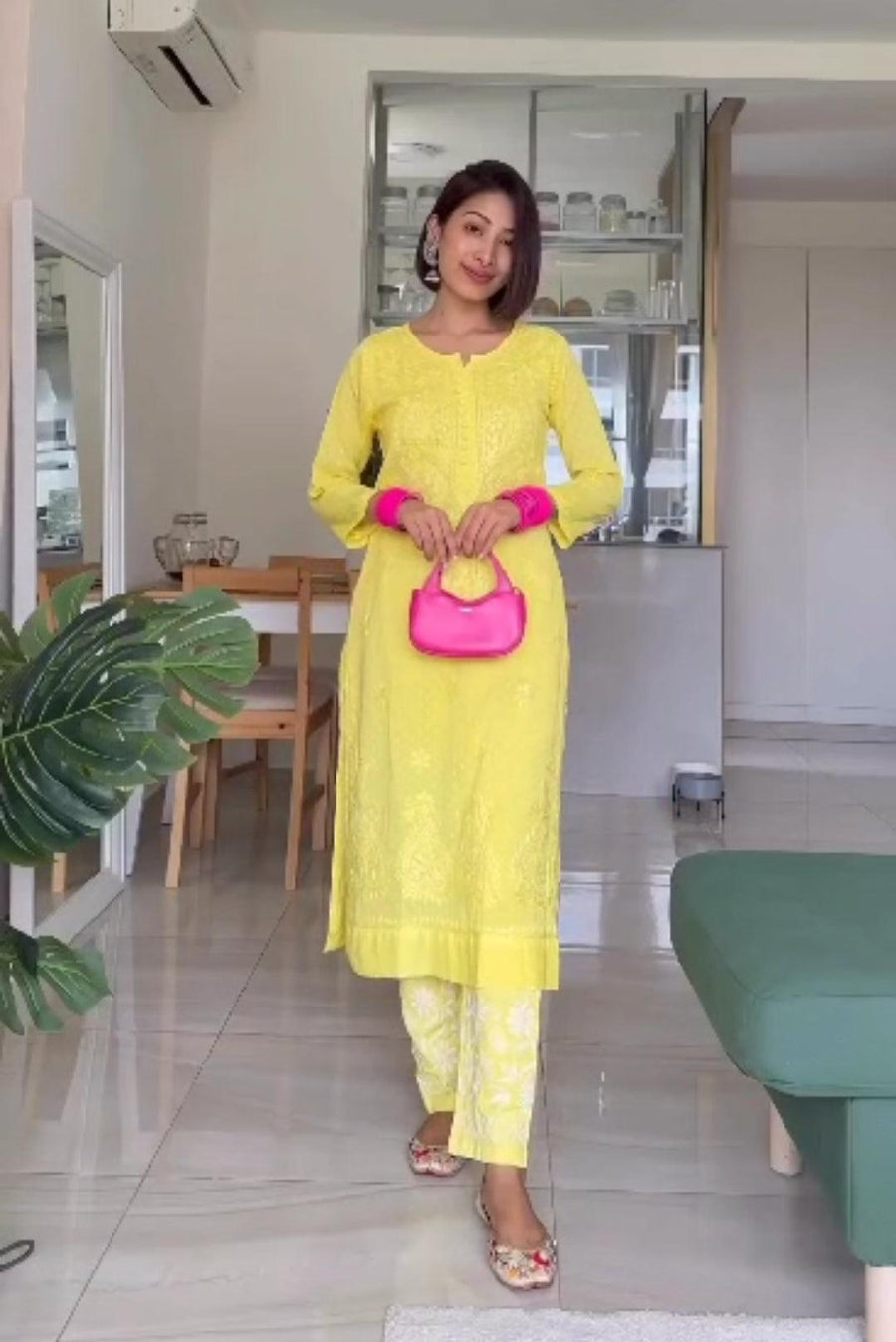Isha Crochet Dobi Chikankari Co-Ord Set-The Lucknowi Chikan