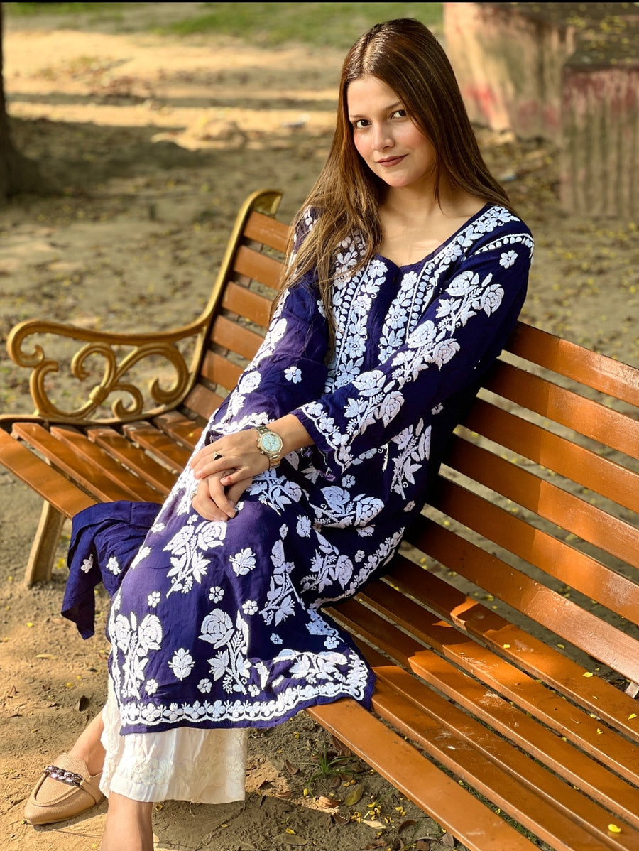 Rose Modal Premium Chikankari Kurti