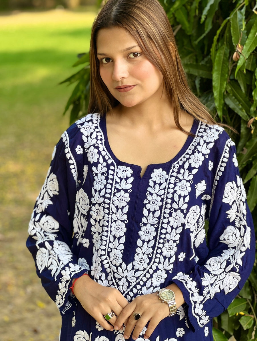 Rose Modal Premium Chikankari Kurti