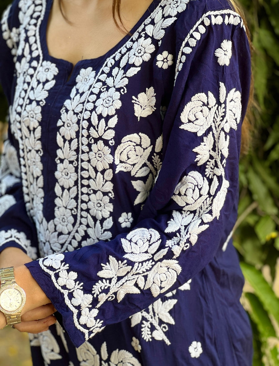 Rose Modal Premium Chikankari Kurti